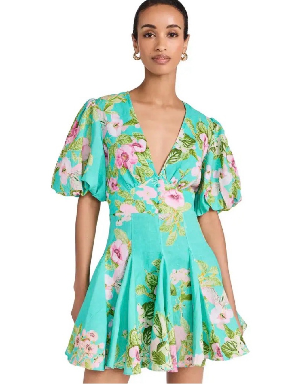 NWT $498 Hemant & Nandita Blue Floral Shorts Romper Size Small